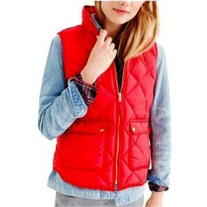 J Crew red down vest